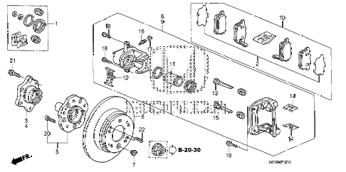 2008 element LX(2WD) 5 DOOR 5MT REAR BRAKE (DISK) diagram 2008 element LX(2WD) 5 DOOR 5MT REAR BRAKE (DISK) diagram