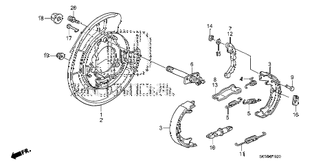 2008 element SC 5 DOOR 5MT PARKING BRAKE SHOE diagram 2008 element SC 5 DOOR 5MT PARKING BRAKE SHOE diagram