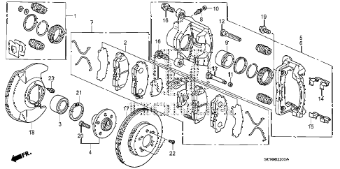 2009 element EX(4WD) 5 DOOR 5MT FRONT BRAKE (DISK) diagram 2009 element EX(4WD) 5 DOOR 5MT FRONT BRAKE (DISK) diagram