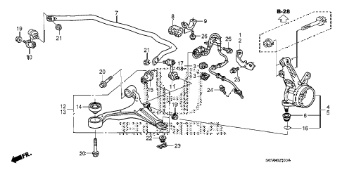 2009 element SC 5 DOOR 5MT FRONT KNUCKLE - FRONT LOWER ARM diagram 2009 element SC 5 DOOR 5MT FRONT KNUCKLE - FRONT LOWER ARM diagram