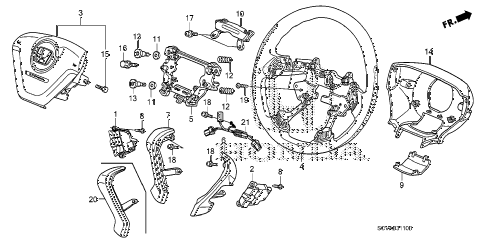 2007 element LX(4WD) 5 DOOR 5MT STEERING WHEEL (SRS) diagram 2007 element LX(4WD) 5 DOOR 5MT STEERING WHEEL (SRS) diagram