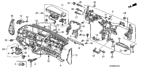 2009 element SC 5 DOOR 5MT INSTRUMENT PANEL diagram 2009 element SC 5 DOOR 5MT INSTRUMENT PANEL diagram