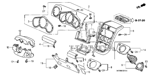 2009 element SC 5 DOOR 5MT INSTRUMENT PANEL GARNISH (DRIVER SIDE) diagram 2009 element SC 5 DOOR 5MT INSTRUMENT PANEL GARNISH (DRIVER SIDE) diagram