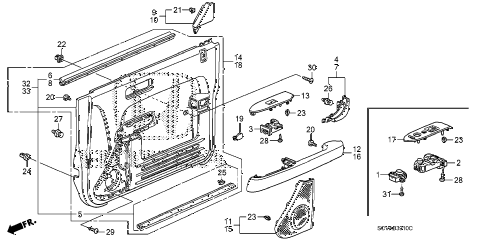 2007 element SC 5 DOOR 5MT FRONT DOOR LINING diagram 2007 element SC 5 DOOR 5MT FRONT DOOR LINING diagram