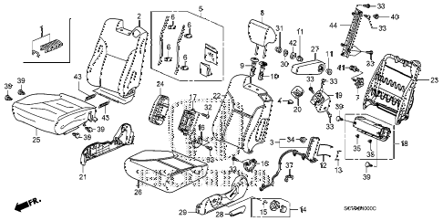 2007 element EX(4WD) 5 DOOR 5MT FRONT SEAT (L.) diagram 2007 element EX(4WD) 5 DOOR 5MT FRONT SEAT (L.) diagram