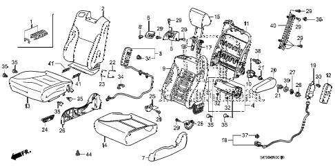 2007 element EX(4WD) 5 DOOR 5MT FRONT SEAT (R.) diagram 2007 element EX(4WD) 5 DOOR 5MT FRONT SEAT (R.) diagram