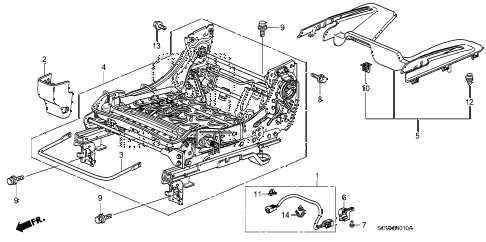 2009 element EX(4WD) 5 DOOR 5MT FRONT SEAT COMPONENTS (L.) diagram 2009 element EX(4WD) 5 DOOR 5MT FRONT SEAT COMPONENTS (L.) diagram