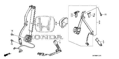 2007 element EX(4WD) 5 DOOR 5MT SEAT BELTS diagram 2007 element EX(4WD) 5 DOOR 5MT SEAT BELTS diagram