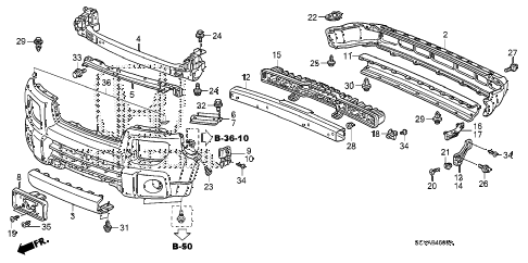 2008 element LX(2WD) 5 DOOR 5MT BUMPERS (1) diagram 2008 element LX(2WD) 5 DOOR 5MT BUMPERS (1) diagram