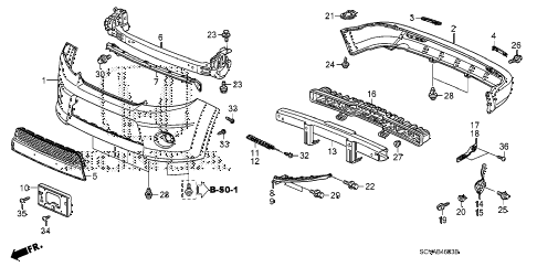 2009 element SC 5 DOOR 5MT BUMPERS (4) diagram 2009 element SC 5 DOOR 5MT BUMPERS (4) diagram