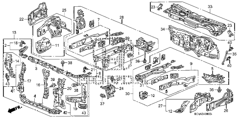 2009 element SC 5 DOOR 5MT FRONT BULKHEAD - DASHBOARD diagram 2009 element SC 5 DOOR 5MT FRONT BULKHEAD - DASHBOARD diagram