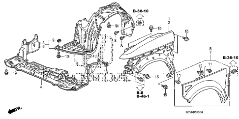 2007 element SC 5 DOOR 5MT FRONT FENDER (1) diagram 2007 element SC 5 DOOR 5MT FRONT FENDER (1) diagram