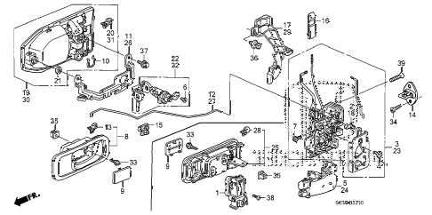 2007 element SC 5 DOOR 5MT FRONT DOOR LOCKS - OUTER HANDLE diagram 2007 element SC 5 DOOR 5MT FRONT DOOR LOCKS - OUTER HANDLE diagram