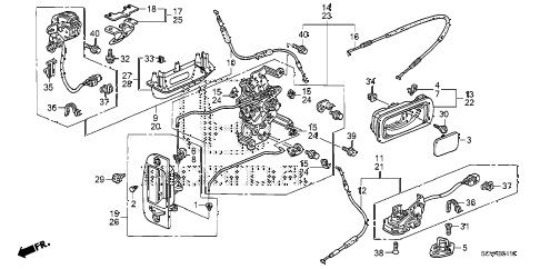 2009 element EX(4WD) 5 DOOR 5MT REAR ACCESS PANEL LOCKS - OUTER HANDLE diagram 2009 element EX(4WD) 5 DOOR 5MT REAR ACCESS PANEL LOCKS - OUTER HANDLE diagram