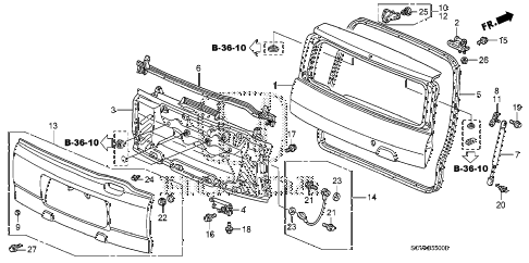 2008 element SC 5 DOOR 5MT TAILGATE (1) diagram 2008 element SC 5 DOOR 5MT TAILGATE (1) diagram