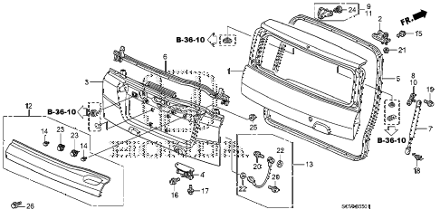 2010 element EX(4WD) 5 DOOR 5MT TAILGATE (2) diagram 2010 element EX(4WD) 5 DOOR 5MT TAILGATE (2) diagram