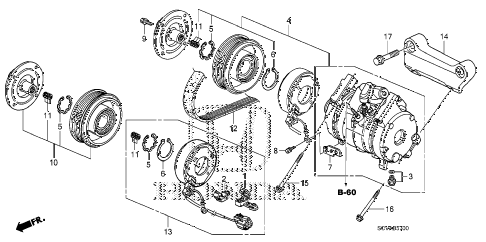 2009 element EX(2WD) 5 DOOR 5MT A/C COMPRESSOR diagram 2009 element EX(2WD) 5 DOOR 5MT A/C COMPRESSOR diagram