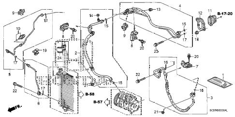2009 element EX(4WD) 5 DOOR 5MT A/C HOSES - PIPES diagram 2009 element EX(4WD) 5 DOOR 5MT A/C HOSES - PIPES diagram