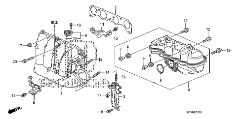 2008 element LX(2WD) 5 DOOR 5MT INTAKE MANIFOLD diagram 2008 element LX(2WD) 5 DOOR 5MT INTAKE MANIFOLD diagram