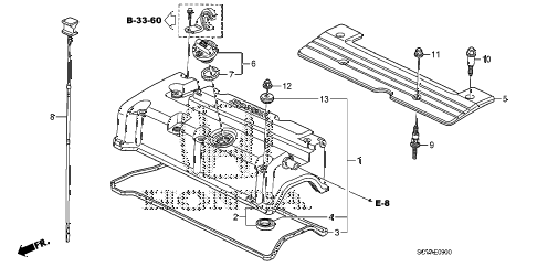 2008 element SC 5 DOOR 5MT CYLINDER HEAD COVER diagram 2008 element SC 5 DOOR 5MT CYLINDER HEAD COVER diagram