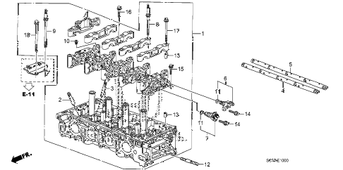 2007 element LX(4WD) 5 DOOR 5MT CYLINDER HEAD diagram 2007 element LX(4WD) 5 DOOR 5MT CYLINDER HEAD diagram
