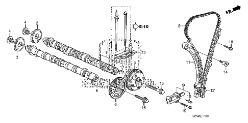 2007 element EX(4WD) 5 DOOR 5MT CAMSHAFT - CAM CHAIN diagram 2007 element EX(4WD) 5 DOOR 5MT CAMSHAFT - CAM CHAIN diagram