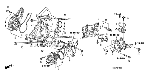 2007 element LX(4WD) 5 DOOR 5MT WATER PUMP diagram 2007 element LX(4WD) 5 DOOR 5MT WATER PUMP diagram