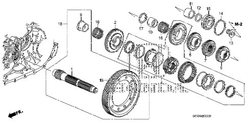 2009 element EX(2WD) 5 DOOR 5MT MT COUNTERSHAFT diagram 2009 element EX(2WD) 5 DOOR 5MT MT COUNTERSHAFT diagram