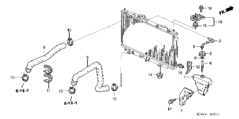 2006 accord EX(V6 NAVI) 4 DOOR 6MT RADIATOR HOSE - RESERVE TANK (V6) diagram 2006 accord EX(V6 NAVI) 4 DOOR 6MT RADIATOR HOSE - RESERVE TANK (V6) diagram