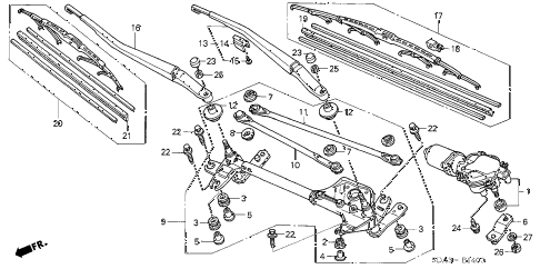 2004 accord EXL(NAVI) 4 DOOR 5MT FRONT WINDSHIELD WIPER diagram 2004 accord EXL(NAVI) 4 DOOR 5MT FRONT WINDSHIELD WIPER diagram