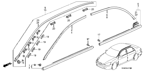 2004 accord EX 4 DOOR 5MT MOLDING diagram 2004 accord EX 4 DOOR 5MT MOLDING diagram