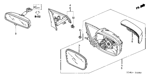2005 accord DX 4 DOOR 5MT MIRROR (MANUAL TYPE) diagram 2005 accord DX 4 DOOR 5MT MIRROR (MANUAL TYPE) diagram
