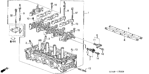 2003 accord EXL(NAVI) 4 DOOR 5MT CYLINDER HEAD (L4) diagram 2003 accord EXL(NAVI) 4 DOOR 5MT CYLINDER HEAD (L4) diagram