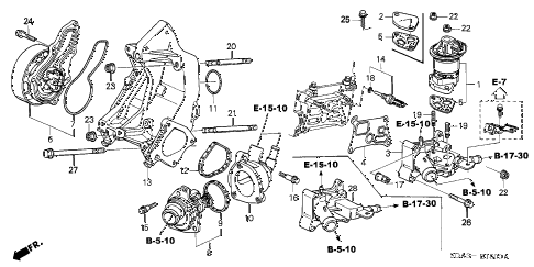 2005 accord EXL(NAVI) 4 DOOR 5MT WATER PUMP (L4) diagram 2005 accord EXL(NAVI) 4 DOOR 5MT WATER PUMP (L4) diagram