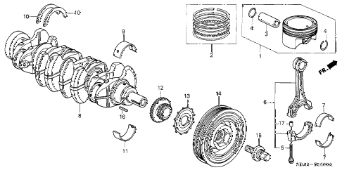 2005 accord DX(VALUE PACKAGE) 4 DOOR 5MT CRANKSHAFT - PISTON (L4) diagram 2005 accord DX(VALUE PACKAGE) 4 DOOR 5MT CRANKSHAFT - PISTON (L4) diagram