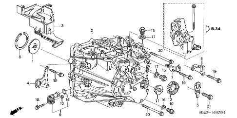 2006 accord EX 4 DOOR 5MT MT TRANSMISSION CASE (L4) diagram 2006 accord EX 4 DOOR 5MT MT TRANSMISSION CASE (L4) diagram