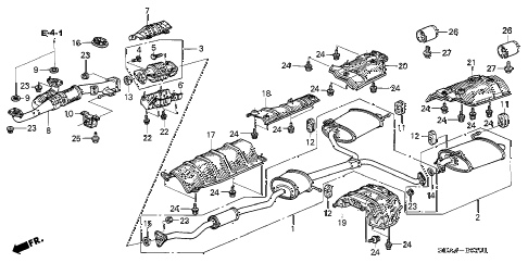 2006 accord EX(V6 NAVI) 4 DOOR 6MT EXHAUST PIPE (V6) diagram 2006 accord EX(V6 NAVI) 4 DOOR 6MT EXHAUST PIPE (V6) diagram