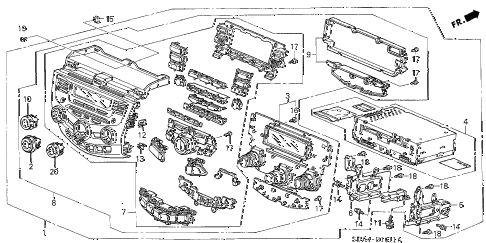 2006 accord EX 4 DOOR 5MT CENTER MODULE (STANLEY) (MANUAL AIR CONDITIONER) diagram 2006 accord EX 4 DOOR 5MT CENTER MODULE (STANLEY) (MANUAL AIR CONDITIONER) diagram