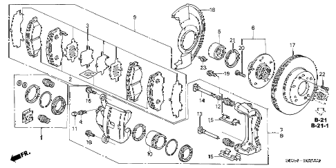 2004 accord EX 4 DOOR 5MT FRONT BRAKE (1) diagram 2004 accord EX 4 DOOR 5MT FRONT BRAKE (1) diagram