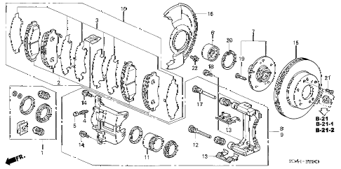 2006 accord EX(V6 NAVI) 4 DOOR 6MT FRONT BRAKE (2) diagram 2006 accord EX(V6 NAVI) 4 DOOR 6MT FRONT BRAKE (2) diagram