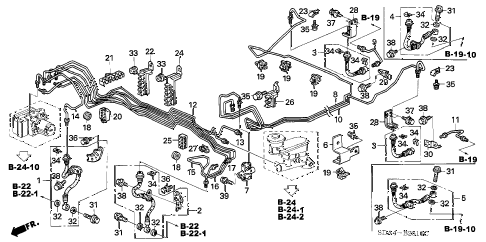 2005 accord DX 4 DOOR 5MT BRAKE LINES (ABS) diagram 2005 accord DX 4 DOOR 5MT BRAKE LINES (ABS) diagram