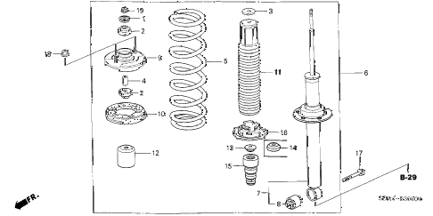2006 accord EX(V6 NAVI) 4 DOOR 6MT REAR SHOCK ABSORBER diagram 2006 accord EX(V6 NAVI) 4 DOOR 6MT REAR SHOCK ABSORBER diagram