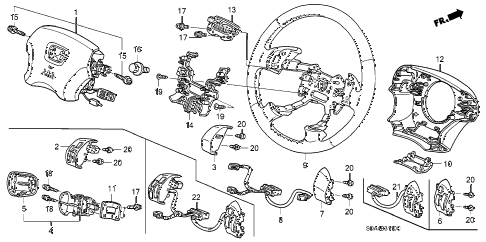 2005 accord LX 4 DOOR 5MT STEERING WHEEL (SRS) (L4) diagram 2005 accord LX 4 DOOR 5MT STEERING WHEEL (SRS) (L4) diagram