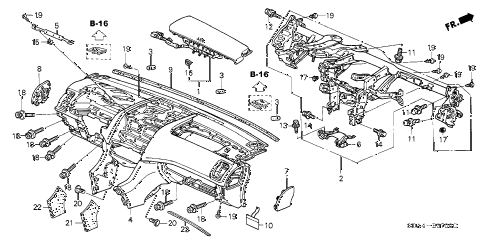 2004 accord EXL(NAVI) 4 DOOR 5MT INSTRUMENT PANEL diagram 2004 accord EXL(NAVI) 4 DOOR 5MT INSTRUMENT PANEL diagram