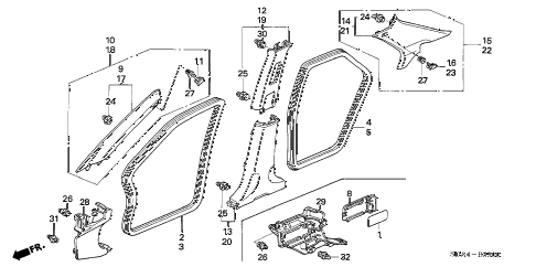 2006 accord LX 4 DOOR 5MT PILLAR GARNISH diagram 2006 accord LX 4 DOOR 5MT PILLAR GARNISH diagram