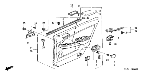 2006 accord SE 4 DOOR 5MT REAR DOOR LINING diagram 2006 accord SE 4 DOOR 5MT REAR DOOR LINING diagram