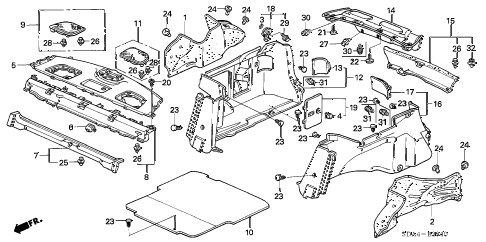 2006 accord EX(V6 NAVI) 4 DOOR 6MT REAR TRAY - SIDE LINING diagram 2006 accord EX(V6 NAVI) 4 DOOR 6MT REAR TRAY - SIDE LINING diagram