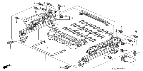 2003 accord LX 4 DOOR 5MT FRONT SEAT COMPONENTS (R.) (MANUAL SEAT) (1) diagram 2003 accord LX 4 DOOR 5MT FRONT SEAT COMPONENTS (R.) (MANUAL SEAT) (1) diagram