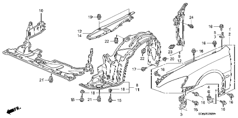 2006 accord LX 4 DOOR 5MT FRONT FENDERS diagram 2006 accord LX 4 DOOR 5MT FRONT FENDERS diagram