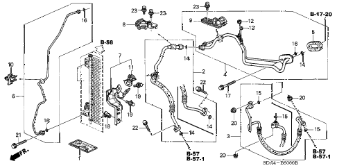 2005 accord LX 4 DOOR 5MT A/C HOSES - PIPES (1) diagram 2005 accord LX 4 DOOR 5MT A/C HOSES - PIPES (1) diagram
